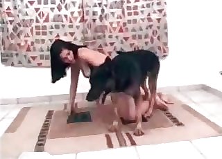 She gives her crevices to a dog