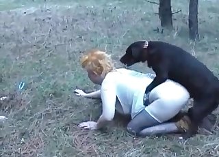 Insatiable animal sex with a dog