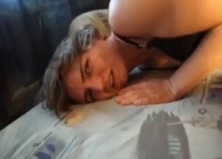 Round-assed zoophile is happy to enjoy dog anal