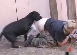 Dog nails a juicy fat ass