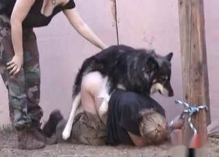 Dog nails a juicy fat ass