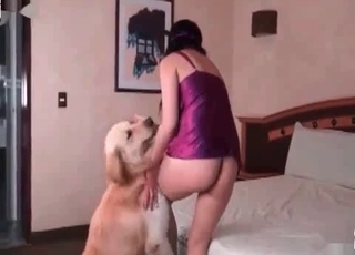 Lady in stockings enjoys her rear end