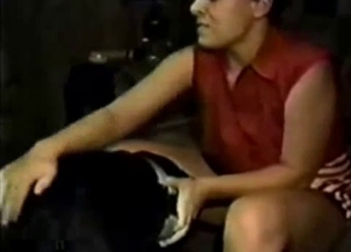Very hard and fast sex with dark-hued dog