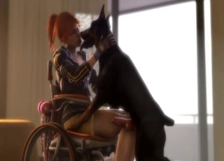 Nice doberman in amazing 3 dimensional bestiality XXX