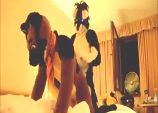 Doggystyle zoophile-style sex with two furries