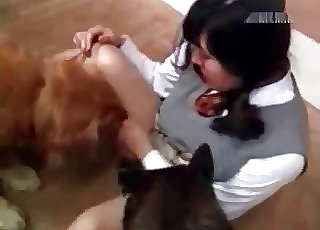 Japanese college girl wants to fuck a dog
