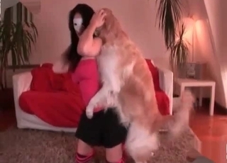 Perfect zoophile slut and her taught doggy