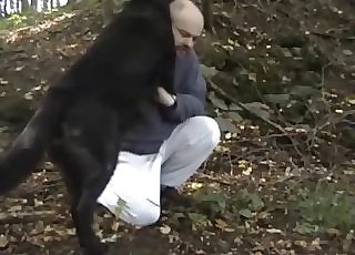 Dude fucked by his dog from behind