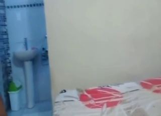 Threesome with a white dog and two dudes