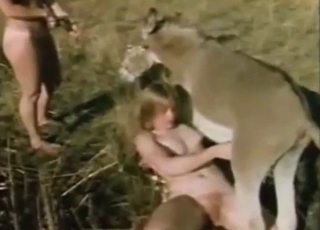 Donkey-fucking girl is going to moan pretty loud