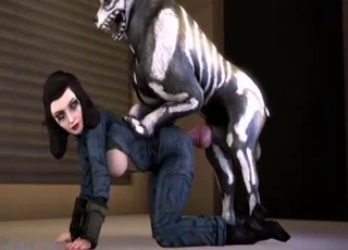 Bioshock's Elizabeth nails a dog