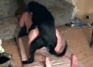 Chick smashes with her black doggy