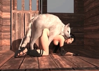 White 3D grizzly pokes a brown-haired