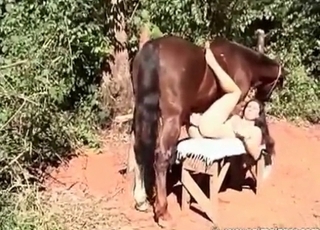 Insane gape for a leggy brunette hoe