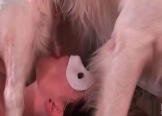 Masked whore sucks a rear end