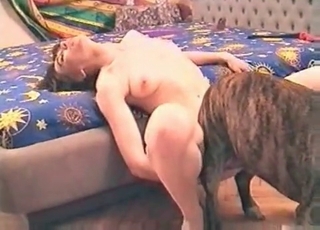 Doggy fucks her accurate shaved snatch