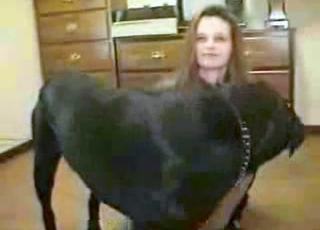 My lean wife and out doggy
