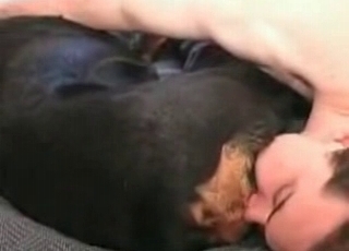 Zoophile takes the bestiality virginity of a dog