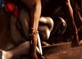 Grey-skinned Three dimensional slut sodomized by a dog