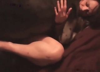 Beautiful chick and her nice doggy having sex