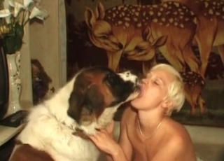 Big Beautiful Woman having all sorts of fun with a dog