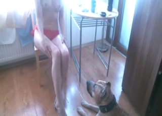 Appetizing doggy and fully naked amateur zoofil
