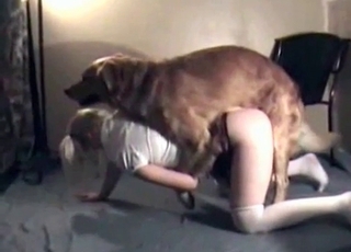 Blonde gets doggied here