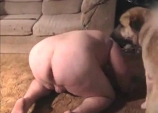 Fat booty screwed by a dog