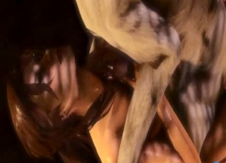 Slut with big boobs is fucking a super-cute doggo